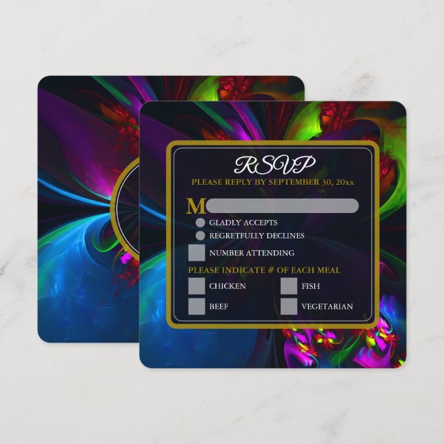 Elegant Classic Modern Floral Pattern #902 Wedding (Frente/Verso)