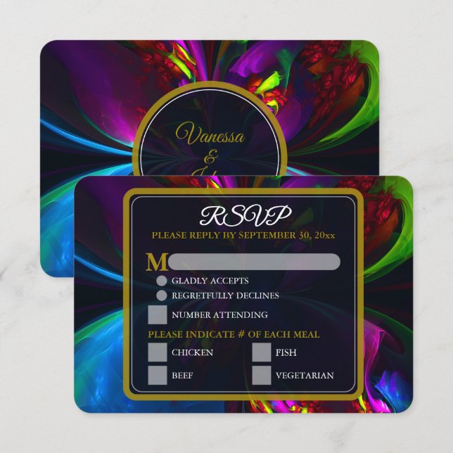 Elegant Classic Modern Floral Pattern #902 Wedding (Frente/Verso)