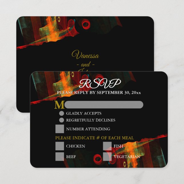 Elegant Classic Modern Trendy Pattern #903 Wedding (Frente/Verso)