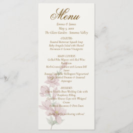 Elegant Classic Purple Florals Wedding Menu