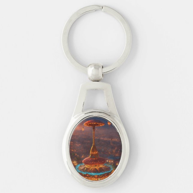 "Elegant Compact Chaveiro com Charme Decorativo" (Frente)