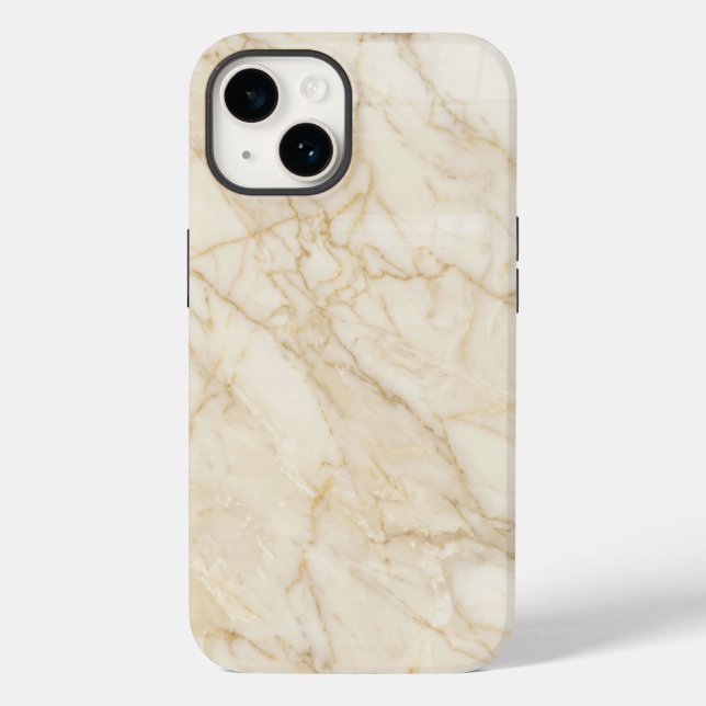 Elegant Cream and Gold Marble iPhone Case (Verso)