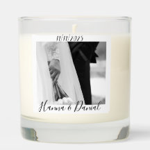 Elegant Date &Photo Wedding Keepsake Jar Candle