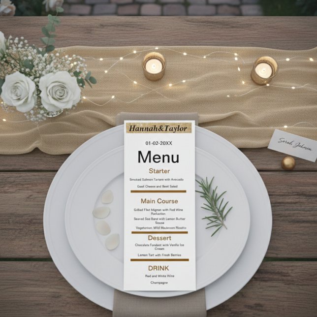 Elegant dinner party menu template (Criador carregado)
