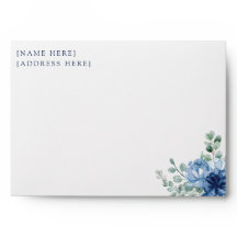 Elegant Dusty Blue Floral Watercolor Wedding