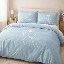 Elegant Dusty Blue Simple Flower 