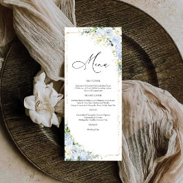 Elegant Dusty Blue Wedding Menu