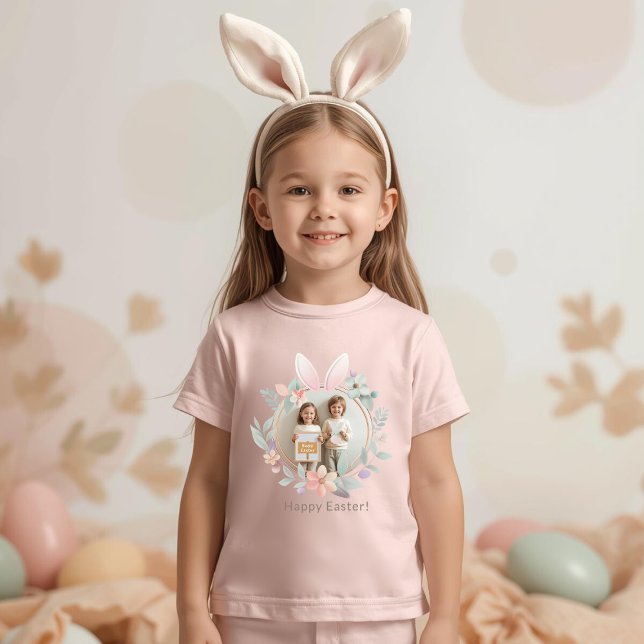 Elegant Easter Bunny Photo Toddler T-Shirt (Criador carregado)