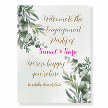 Elegant Engagement Party Welcome Sign Poster