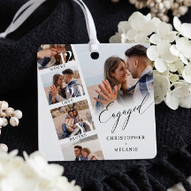 Elegant Engagement Photo Collage Engaged Keepsake