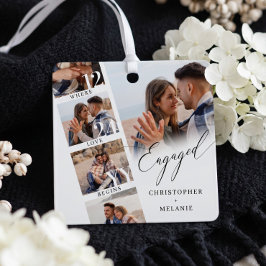 Elegant Engagement Photo Collage Engaged Keepsake