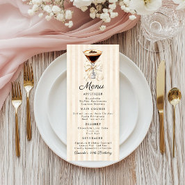 Elegant Espresso Martini Birthday Dinner Flat Menu