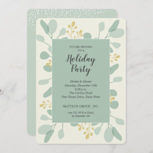 Elegant Eucalyptus Christmas Holiday Invitations