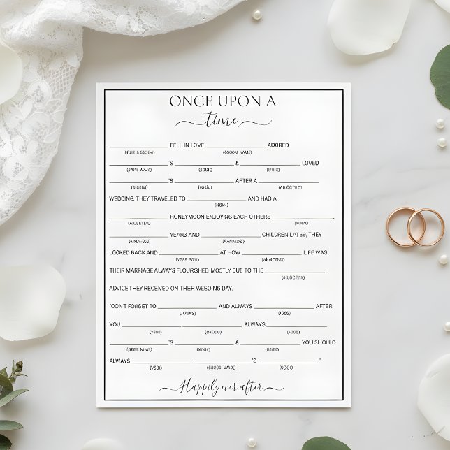 Elegant Floral Bride Libs Bridal Shower Game  (Criador carregado)