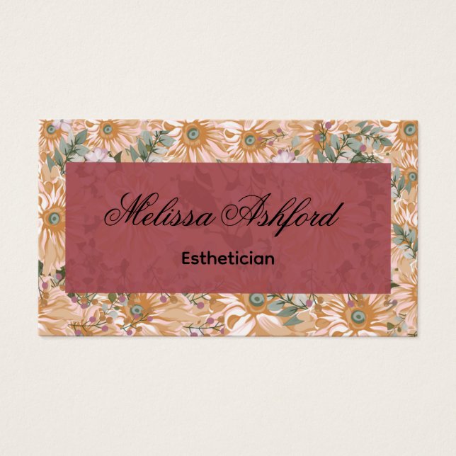 Elegant Floral Business Card  (Frente)