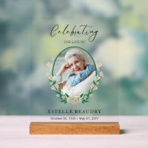 Elegant Floral Funeral Celebration of life Photo  