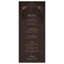 Elegant floral Gothic Halloween Wedding Menu