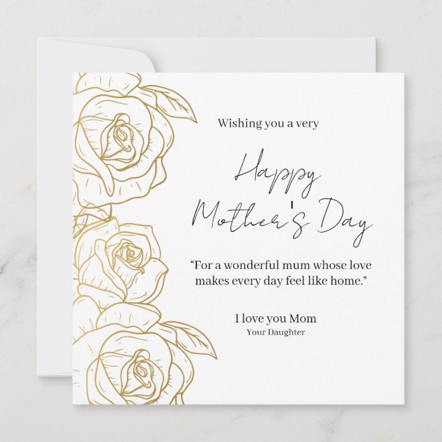 Elegant Floral Happy Mother’s Day Card  (Frente)