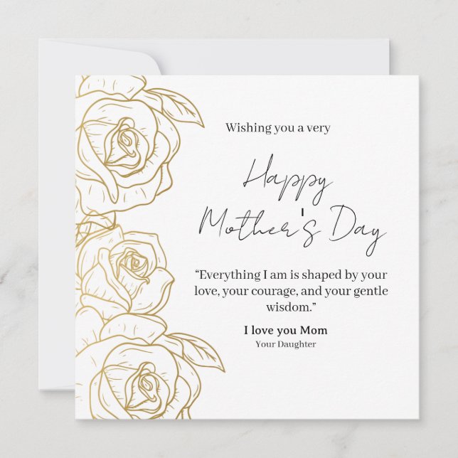 Elegant Floral Happy Mother’s Day Card  (Frente)