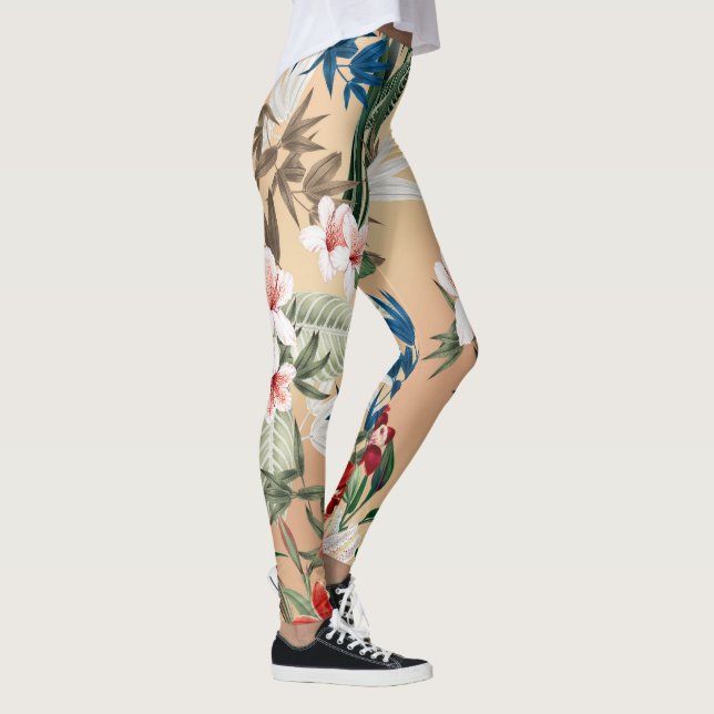 Elegant Floral Pattern Leggings (Direita)