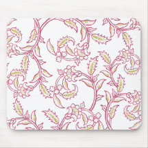 Elegant Floral Pattern Mouse Pad – Aesthetic Works