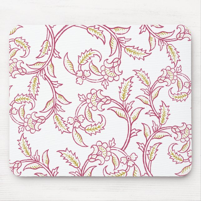 Elegant Floral Pattern Mouse Pad – Aesthetic Works (Frente)