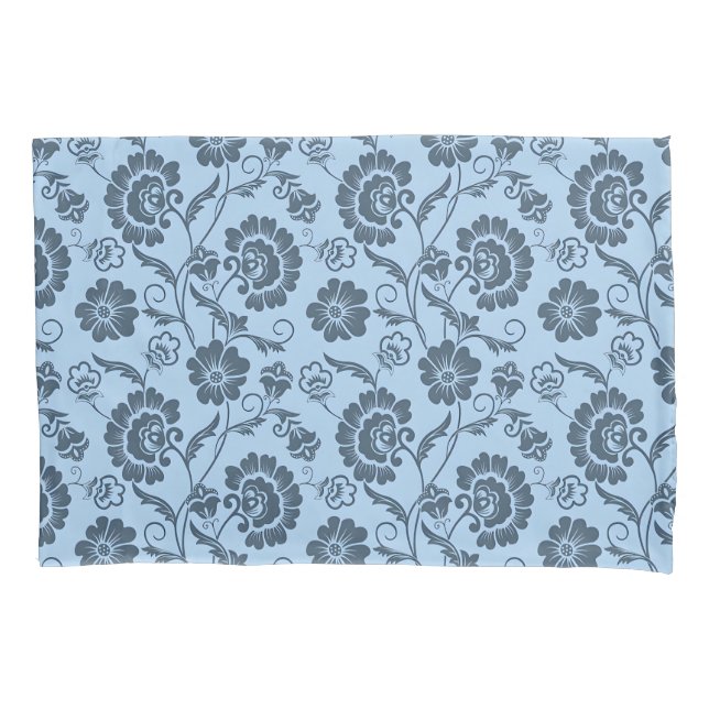Elegant Floral Pattern on Light Blue Back (Frente-Esquerda)