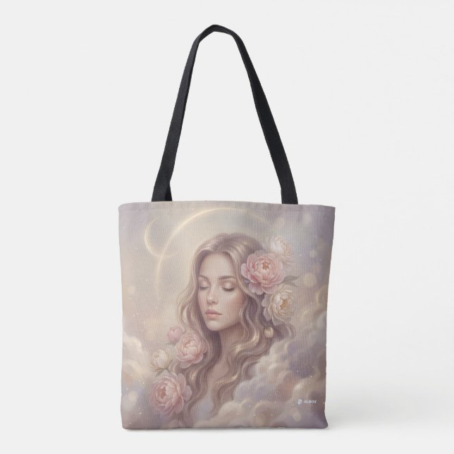 Elegant Floral Pattern Tote Bag (Verso)