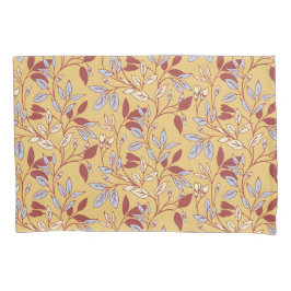 Elegant Floral Pattern with Red and Blue Leaves