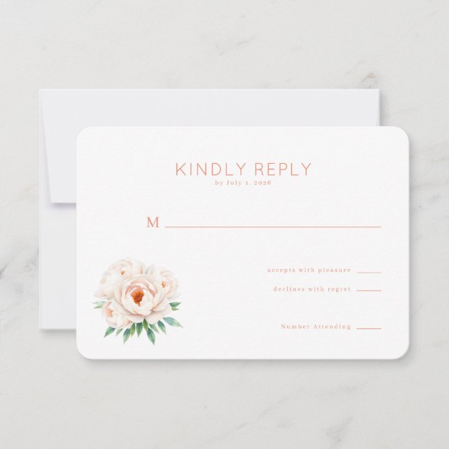 Elegant Floral RSVP Card (Frente)