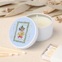 Elegant French Horn Christmas Light Blue