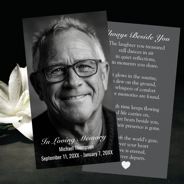 Elegant Funeral Photo Sympathy Memorial Prayer (Criador carregado)