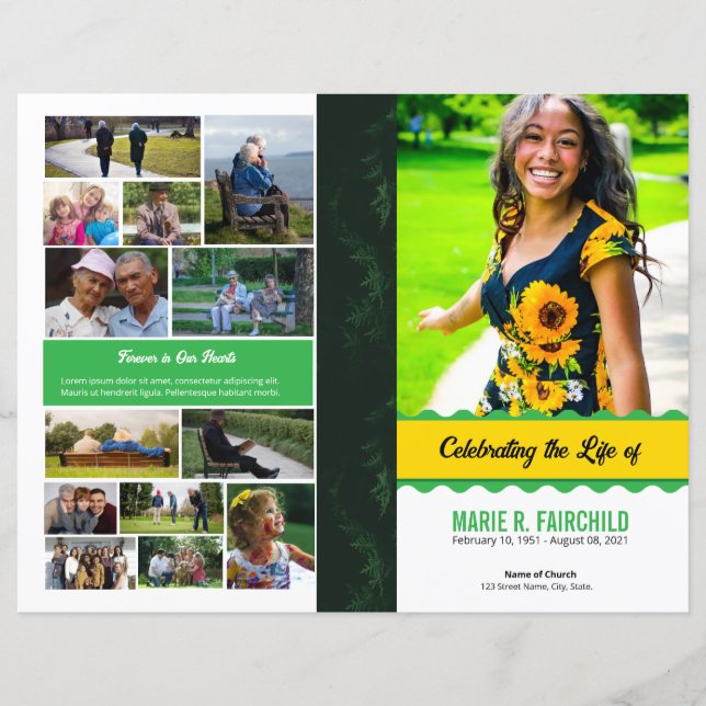 Elegant Funeral Program Template (Frente)