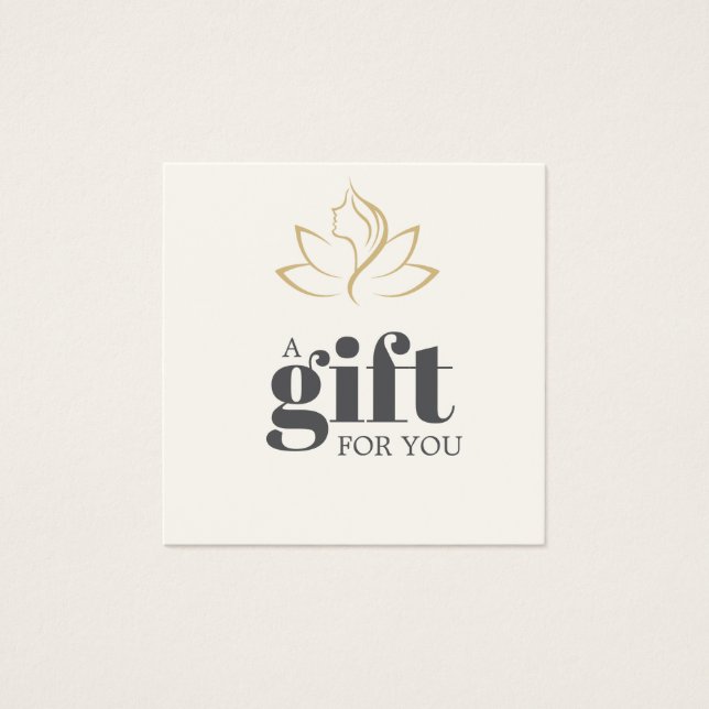 Elegant gold and black beauty salon gift card (Frente)