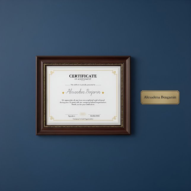 Elegant Gold Certificate of Achievement Profession (Criador carregado)