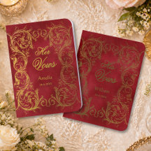 Elegant gold red faux velvet wedding