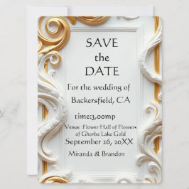 "Elegant Golden Botanical Wedding Invitation - Foi