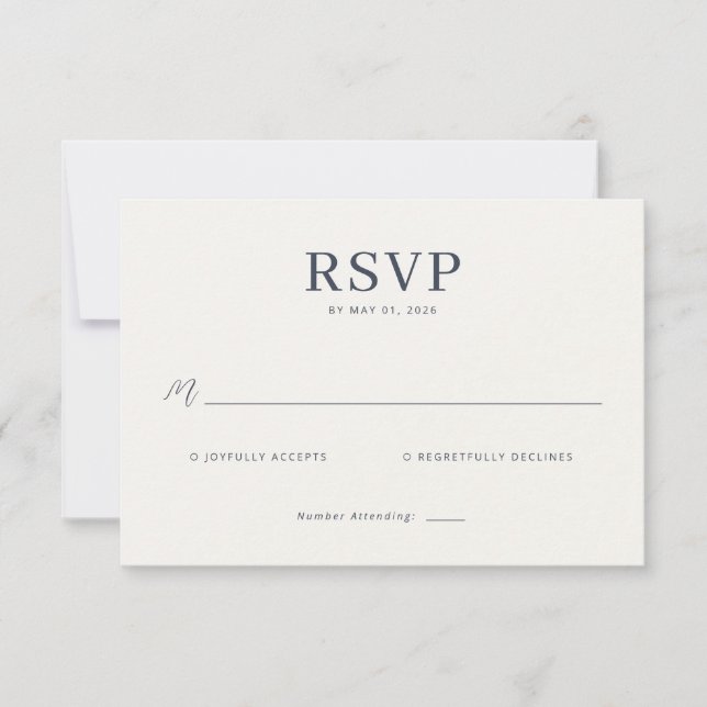Elegant Gray Minimalist RSVP (Frente)
