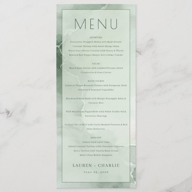 Elegant Green Menu Template (Frente)