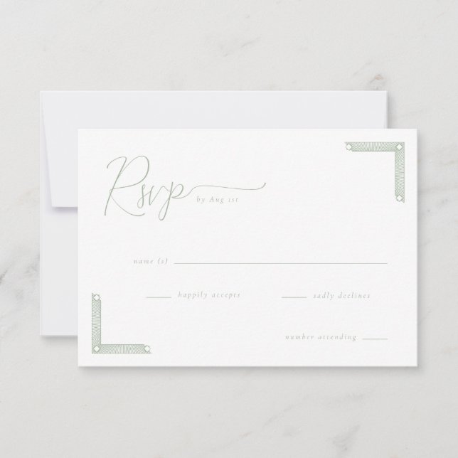 Elegant Green Minimalist RSVP (Frente)
