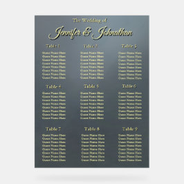 Elegant Grey Background Wedding Seating Chart