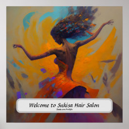 Elegant Hair Salon Custom Name Poster