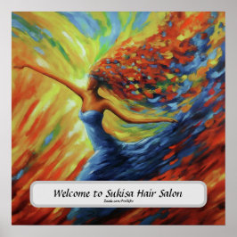 Elegant Hair Salon Custom Name Poster
