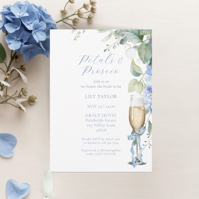 Elegant Hydrangea Bridal Shower Invitation (Criador carregado)