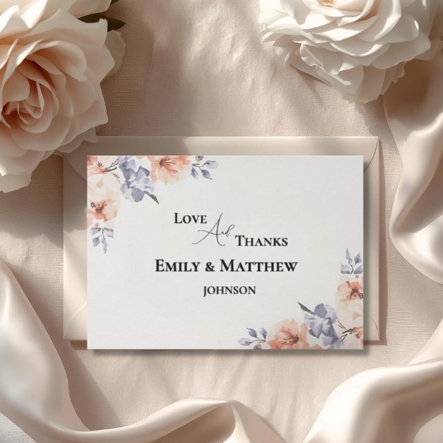 Elegant Lavender Watercolor Wedding Thank You Card (Criador carregado)