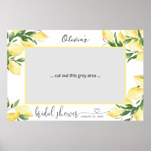 Elegant Lemon Bridal Shower Photo Booth Poster