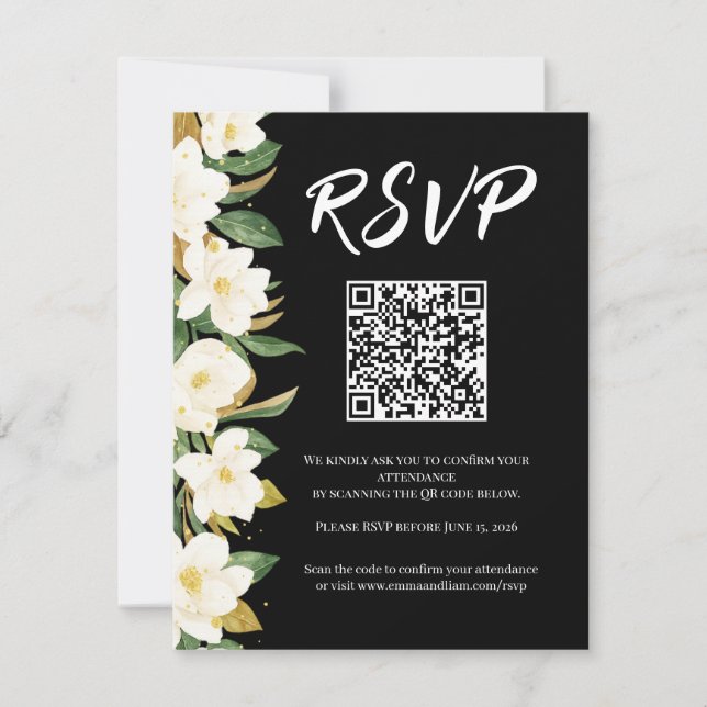 Elegant Magnolia Wedding RSVP (Frente)