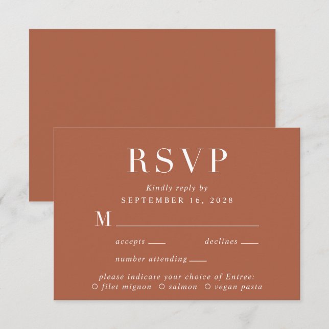 Elegant Menu Choice Terracotta Wedding (Frente/Verso)