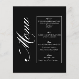 Elegant Minimalist Black & White Wedding Menu