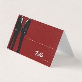 Elegant Modern Gay Men Wedding Rainbow Place Cards
